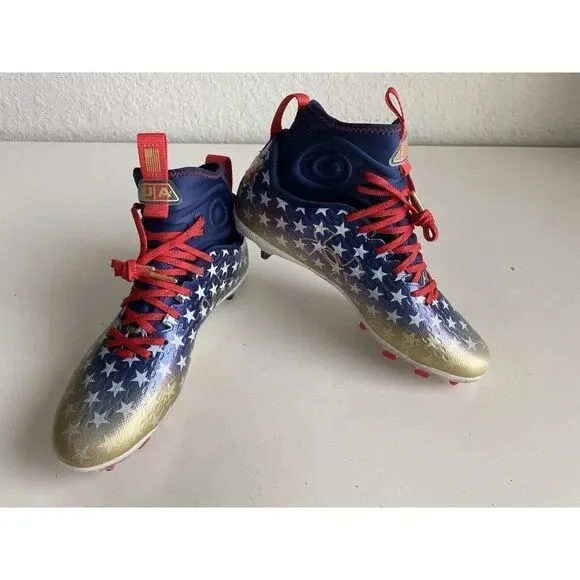 Men's Sz 10 Under Armour Spotlight Lux MC LE USA Football Cleats 3025366-100