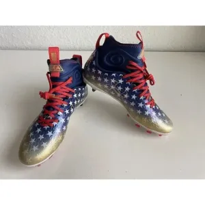 Men's Sz 10 Under Armour Spotlight Lux MC LE USA Football Cleats 3025366-100