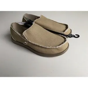 Men’s Sz 8 Crocs Santa Cruz Loafer Slip On Shoes Canvas Khaki 10128-261 NEW