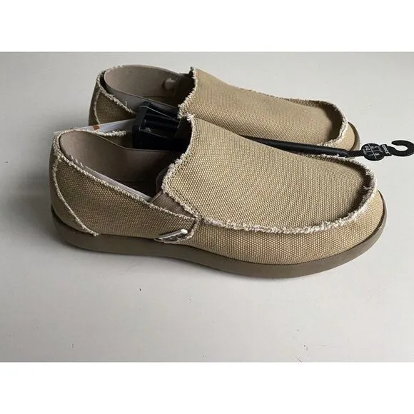 Men’s Sz 8 Crocs Santa Cruz Loafer Slip On Shoes Canvas Khaki 10128-261 NEW