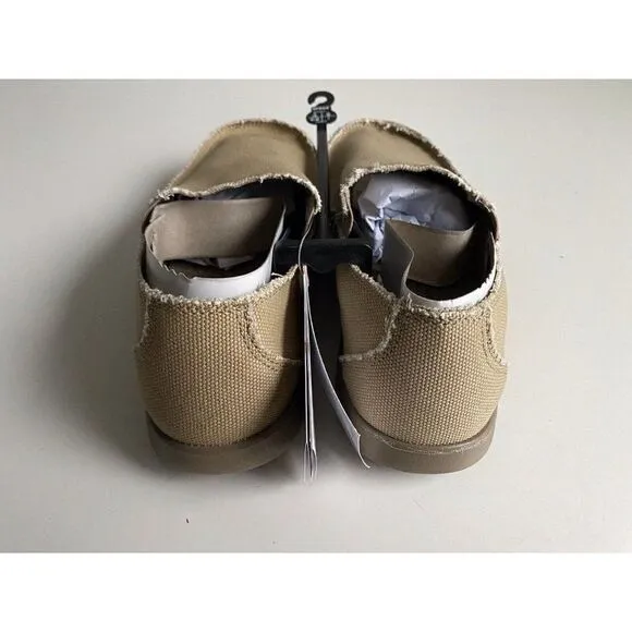 Men’s Sz 8 Crocs Santa Cruz Loafer Slip On Shoes Canvas Khaki 10128-261 NEW