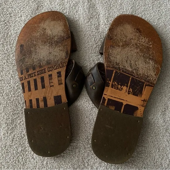 Men’s The Frye Company 11.5 The Parker Slide Brown leather Sandals