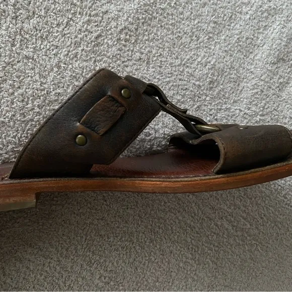 Men’s The Frye Company 11.5 The Parker Slide Brown leather Sandals