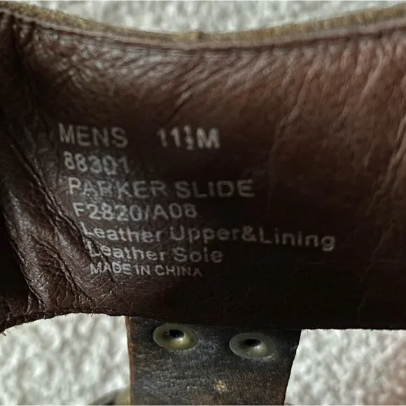 Men’s The Frye Company 11.5 The Parker Slide Brown leather Sandals