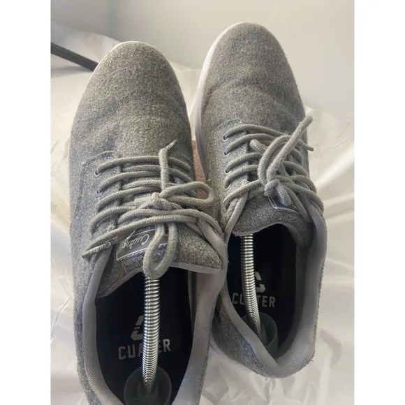Men's Travis Mathew Cuater Heather Gray Knit Suede Golf Sneakers-Size 12