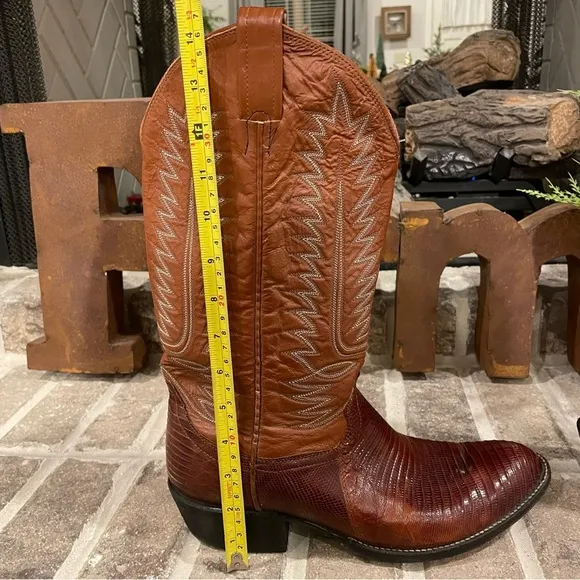 Men’s Vintage Cowtown Lizard Western Cowboy Boots Size 9