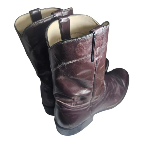 Mens Vintage Texas Brand Brown Leather Roper Cowboy Boots 11 EE