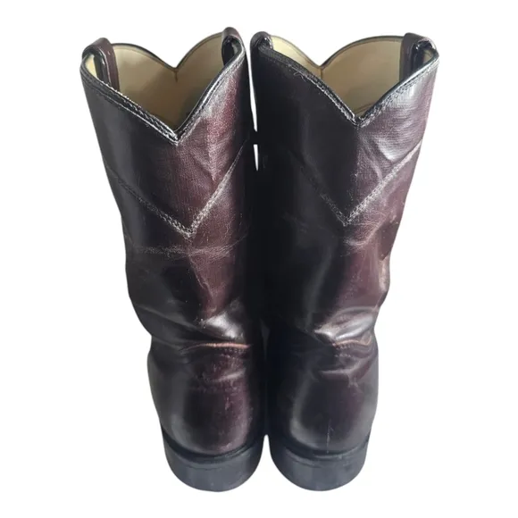 Mens Vintage Texas Brand Brown Leather Roper Cowboy Boots 11 EE