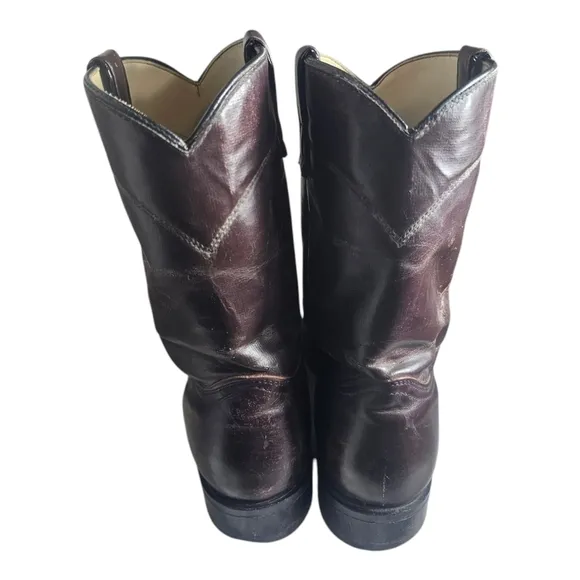 Mens Vintage Texas Brand Brown Leather Roper Cowboy Boots 11 EE