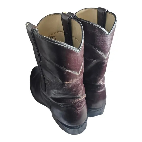 Mens Vintage Texas Brand Brown Leather Roper Cowboy Boots 11 EE