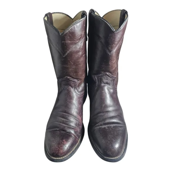 Mens Vintage Texas Brand Brown Leather Roper Cowboy Boots 11 EE