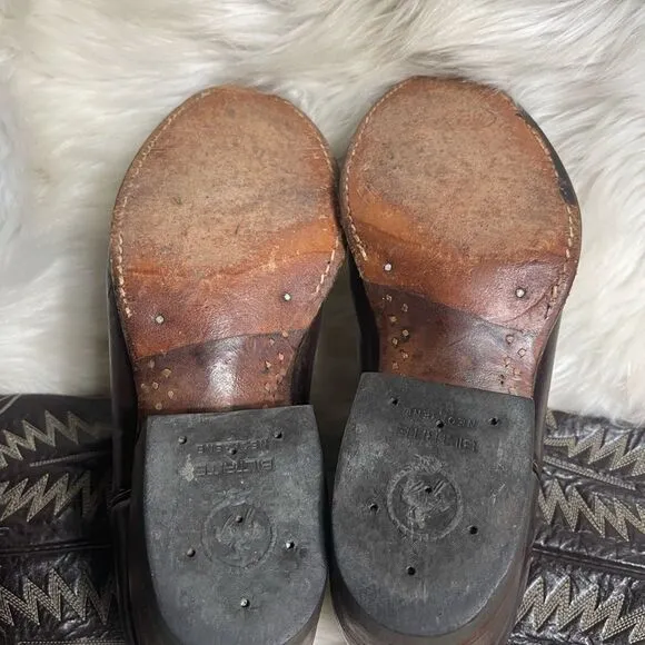 Mens Vintage Christobal Romero Brown Bullhide Cowboy Boots Size 8