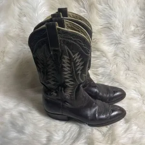 Mens Vintage Christobal Romero Brown Bullhide Cowboy Boots Size 8