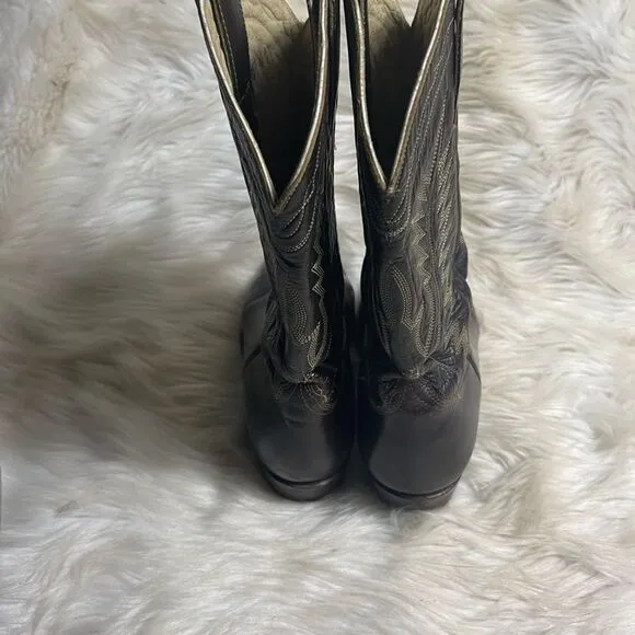 Mens Vintage Christobal Romero Brown Bullhide Cowboy Boots Size 8