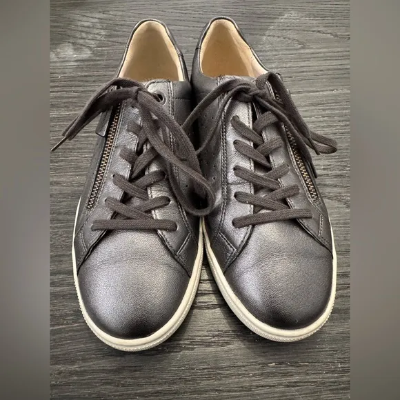 Mephisto Nikita Women’s Metallic Leather Sneakers with Zipper - Size 6.5