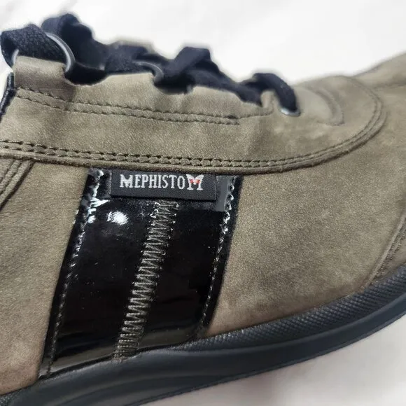 Mephisto Runoff Air-Jet System Grey Brown Laced Sneakers Casual Shoes Size 8.5