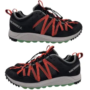 Merrell Shoes Mens Wildwood Aerosport Outdoors Size 10.5 Black/Tangerine J067675
