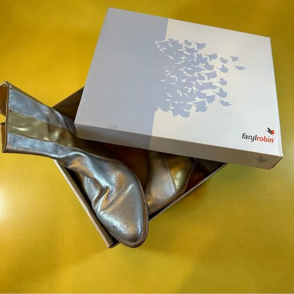 Metallic Silver Ankle Boots by Faryl Robin almost new size 11