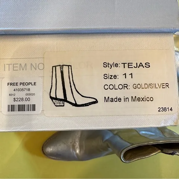 Metallic Silver Ankle Boots by Faryl Robin almost new size 11