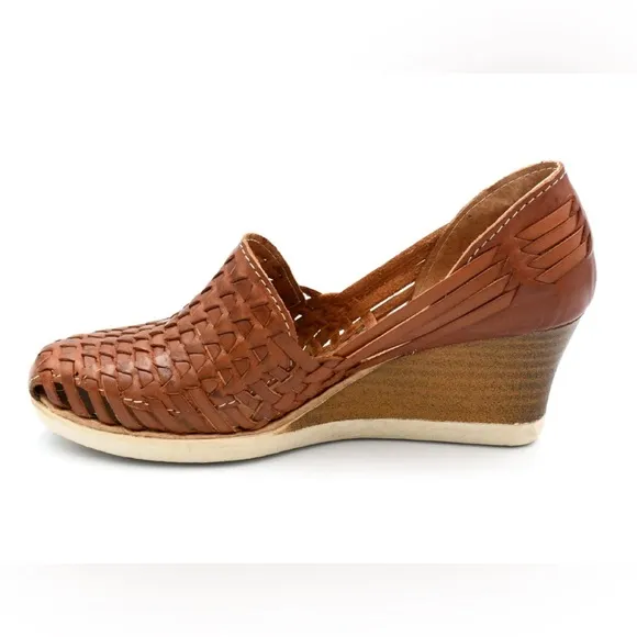 Mexican Genuine Leather Platform Boho Shoes for Women Size 9