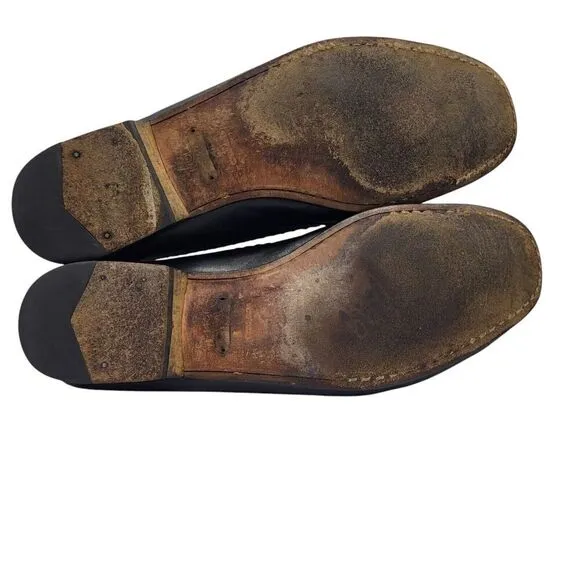 Mezlan Regan Slip On Loafer Black Men 10M Calfskin Lizard Leather Spain Business