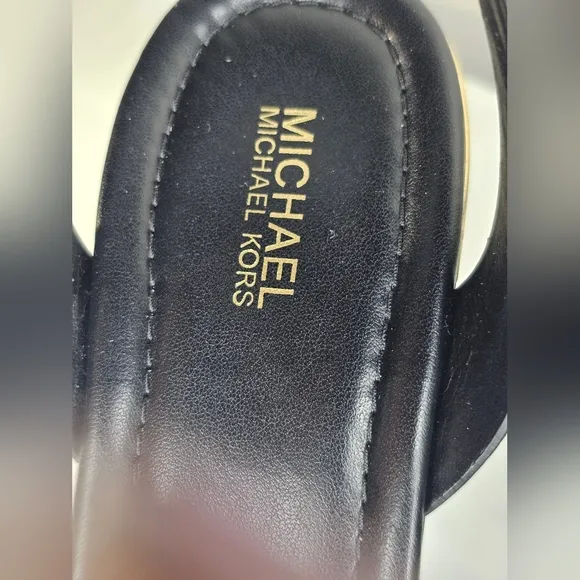 Michael Kors Abbott Womens Leather Ankle Strap Wedge Sandals, Size 9M