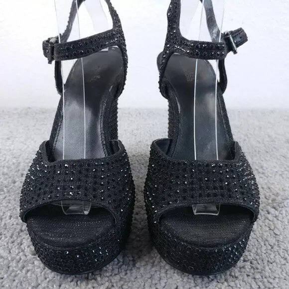 Michael Kors Bennett Womens 7 Shoes Rhinestone Crystal Platform Heels