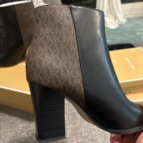 Michael Kors Black and Brown Women's Ankle Boots
