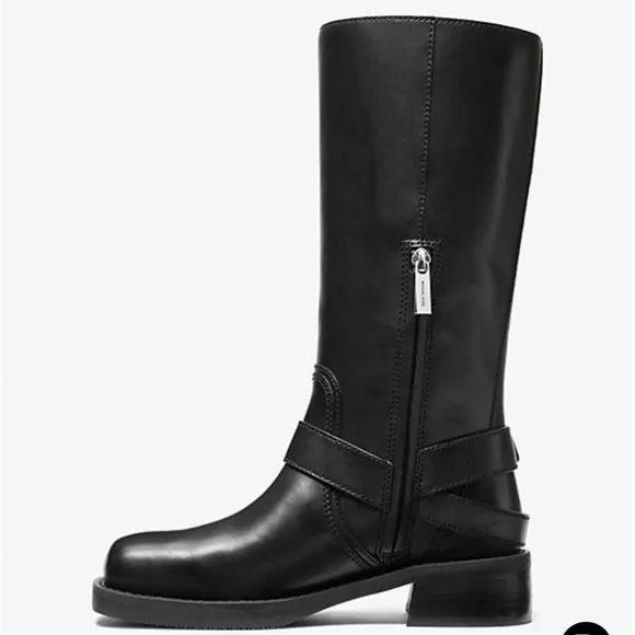 Michael Kors Black Crosby Moto Boot - Size 10