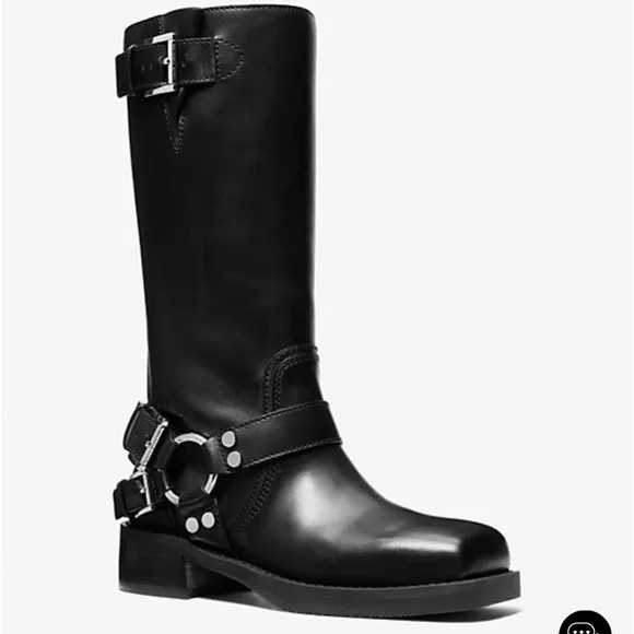 Michael Kors Black Crosby Moto Boot - Size 10