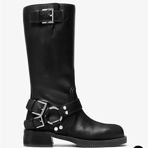 Michael Kors Black Crosby Moto Boot - Size 10