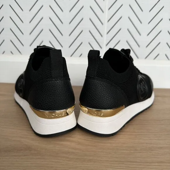 🤩MICHAEL KORS Jenkins Knit Trainer Sz 10 Womens Shoes Black Casual Sneakers New
