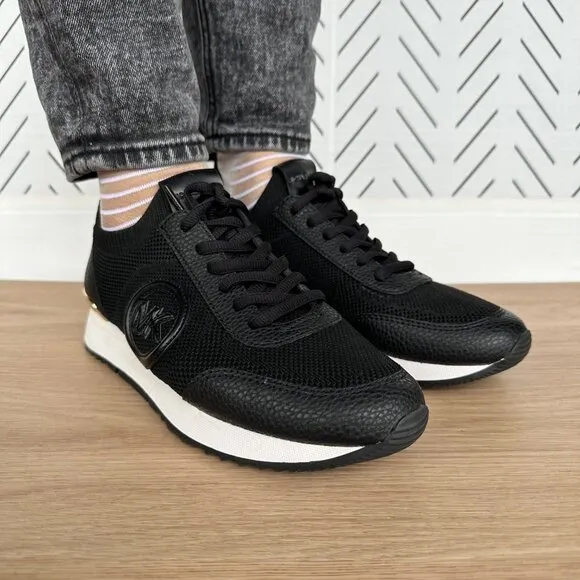🤩MICHAEL KORS Jenkins Knit Trainer Sz 10 Womens Shoes Black Casual Sneakers New