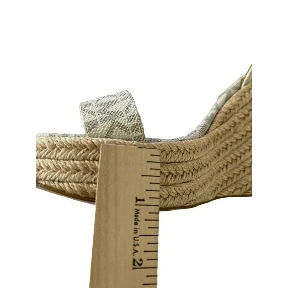 Michael Kors Logo Wedge Espadrille Sandals Heels Sz 8.5 NEW