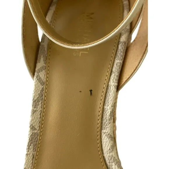 Michael Kors Logo Wedge Espadrille Sandals Heels Sz 8.5 NEW