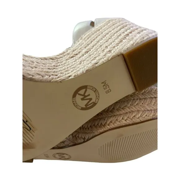 Michael Kors Logo Wedge Espadrille Sandals Heels Sz 8.5 NEW