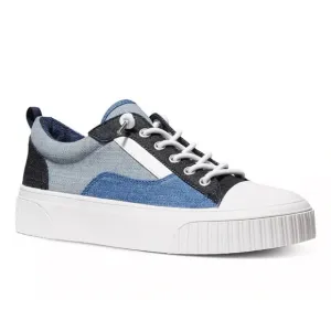 Michael Kors Oscar Denim and Leather Stretch Lace Retro Style Sneakers sz 6.5