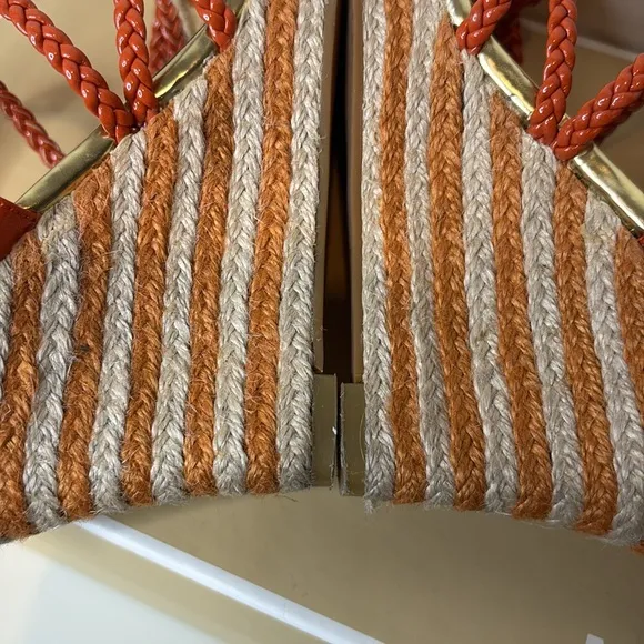 Michael Kors | Spring Orange Summer Wedge Knotted Braided Strappy Sandals 6.5 M