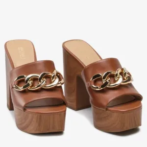 Michael Kors Women's Scarlett Platform Mule Chain Sandals
