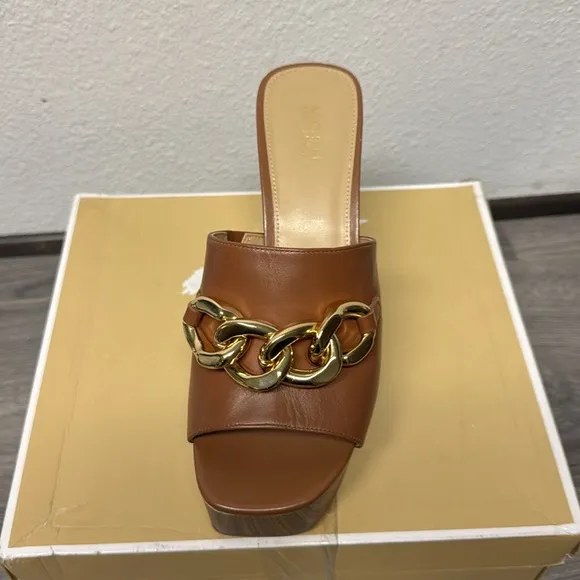 Michael Kors Women's Scarlett Platform Mule Chain Sandals