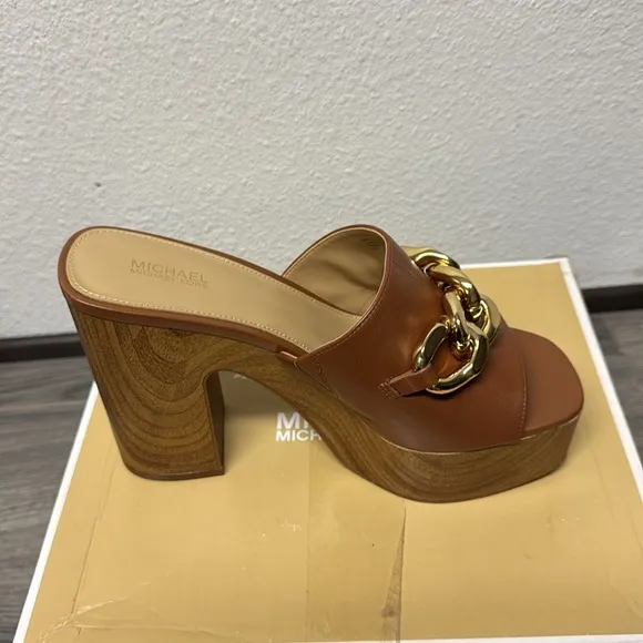 Michael Kors Women's Scarlett Platform Mule Chain Sandals