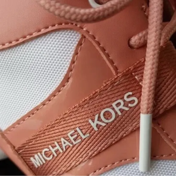 Michael Kors Women's White and Pink Sneakers