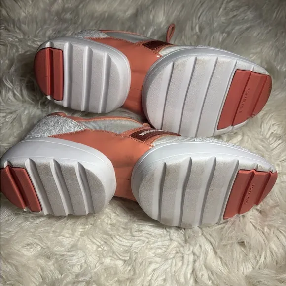 Michael Kors Women's White and Pink Sneakers