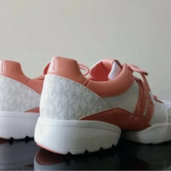 Michael Kors Women's White and Pink Sneakers