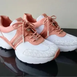 Michael Kors Women's White and Pink Sneakers