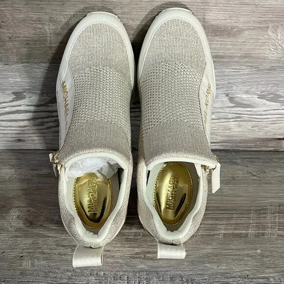 Michael Kors Womens Willis Stretch Knit Trainer in Champagne Size 7.5