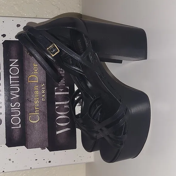 Michael michael Kors &quot;Miri&quot; black platform sandal heel, sz 7M