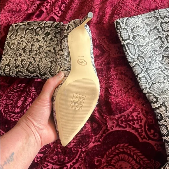 MICHAEL Michael Kors Snake Stiletto High Heel Boots 9.5M