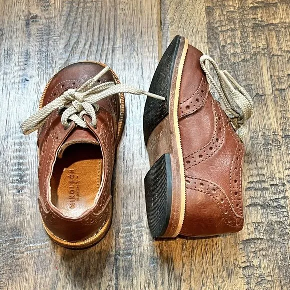 Mikoleon Rootbeer Brogue Oxfords 7/7.5 toddler