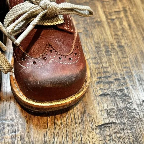 Mikoleon Rootbeer Brogue Oxfords 7/7.5 toddler